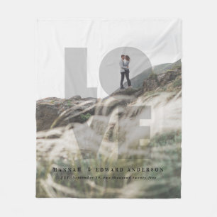 Love photo elegant modern personalized gift fleece blanket