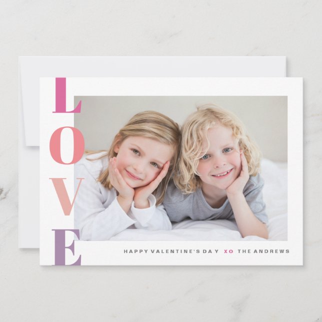 Love Photo Happy Valentine's Day  Holiday Card (Front)