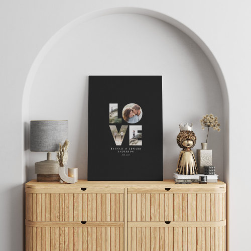 Love photo modern minimal personalised gift black