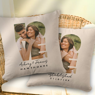 Love Photo Simple Modern Personalized Gift Throw Throw Pillow