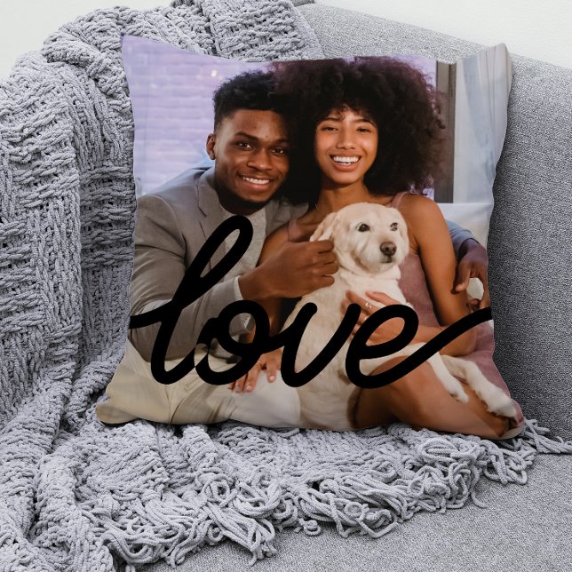 Love Photo Template Personalized Couples Throw Pillow (Creator Uploaded)