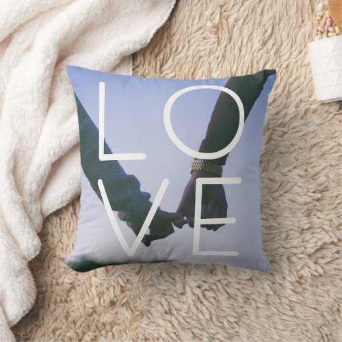 Love Photo Template Personalized Couples Throw Pillow
