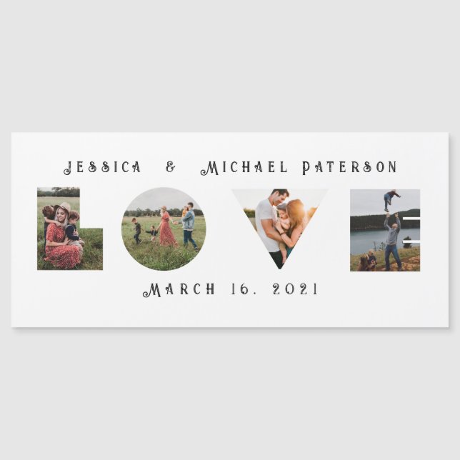 Love Photos Modern Personalized Magnetic Card (Front)
