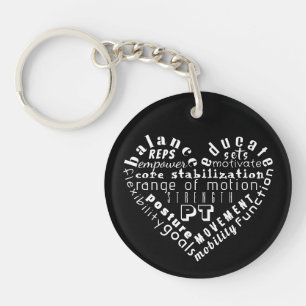 Love Physical Therapy Heart Word Art Keychain