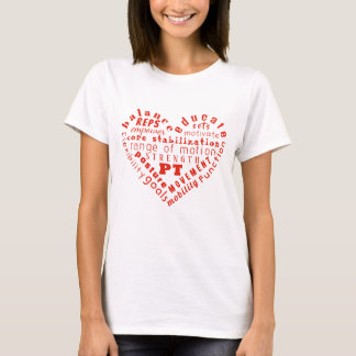 Love Physical Therapy Heart Word Art T-Shirt