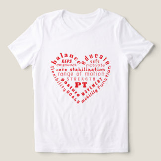 Love Physical Therapy Heart Word Art T-Shirt Tri-Blend Shirt