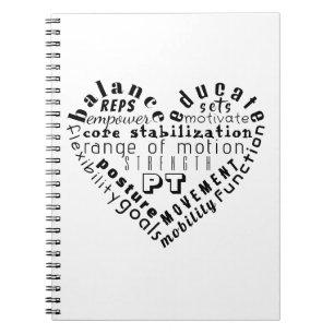 Love Physical Therapy Word Art Spiral Notebook