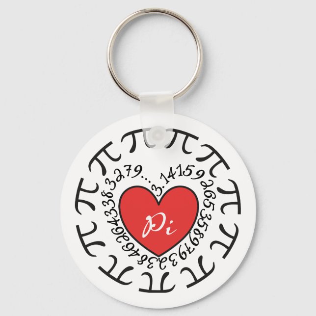 Love Pi 3.14 Pattern Math Themed Keychain (Front)