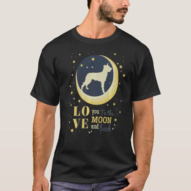 Love Picardy Shepherd Berger Picard To The Moon T-Shirt (Front)