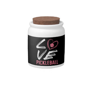 Love Pickleball Heart Pickle Ball Women Girls Kids Candy Jar