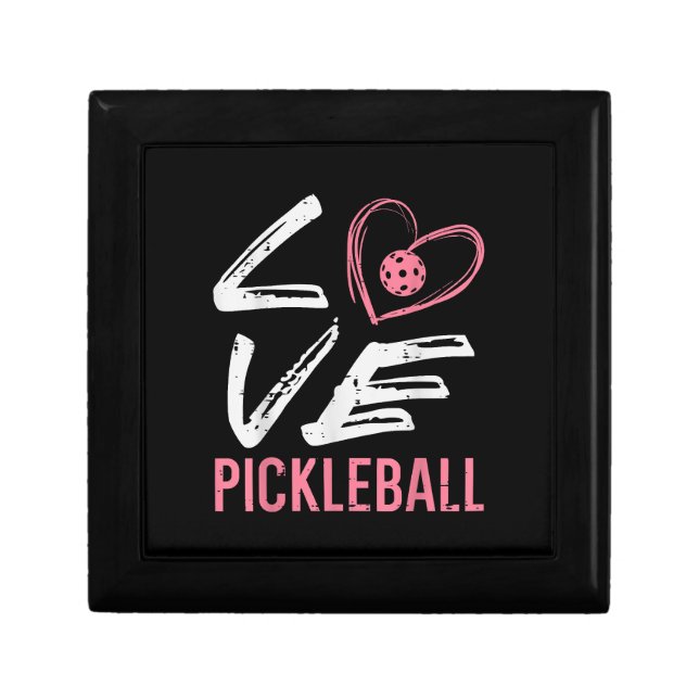 Love Pickleball Heart Pickle Ball Women Girls Kids Gift Box (Front)