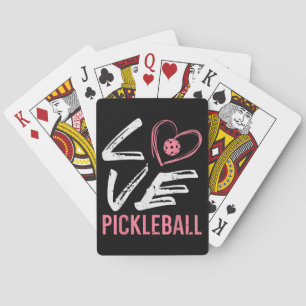 Love Pickleball Heart Pickle Ball Women Girls Kids Poker Cards