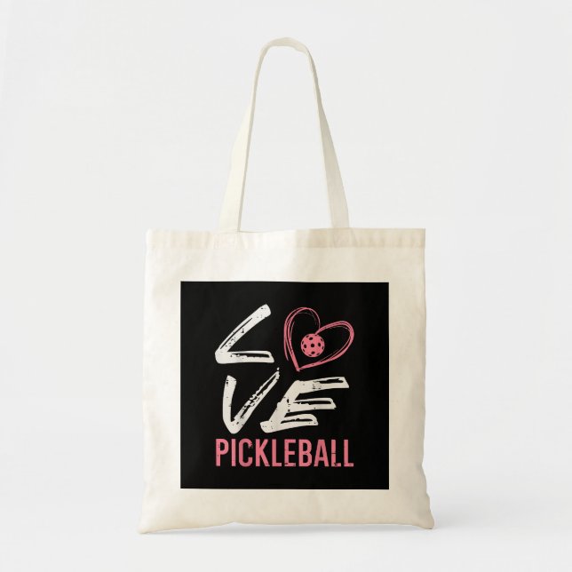 Love Pickleball Heart Pickle Ball Women Girls Kids Tote Bag (Front)