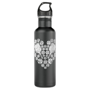 Love Pickleball Heart Valentine's Day Gift for Her Stainless Steel Water Bottle