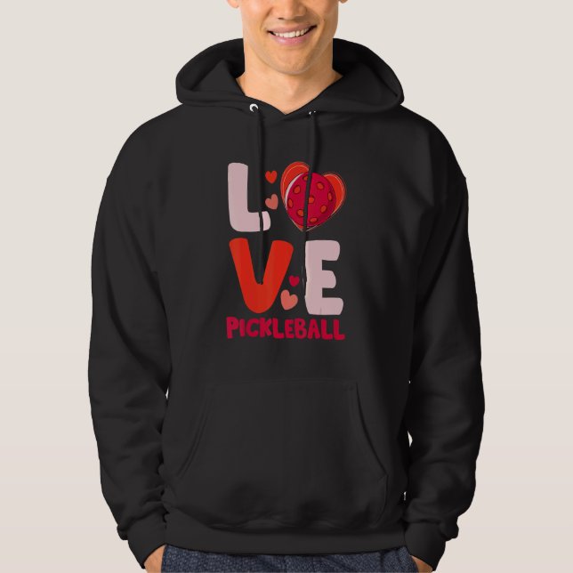 Love Pickleball Heart Valentines For Player Kids G Hoodie (Front)