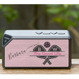 Love Pickleball Monogram Name Bluetooth Speaker