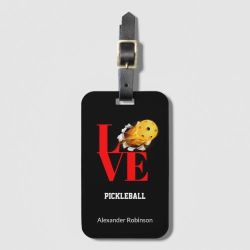 Love Pickleball Personalized Sports  Luggage Tag