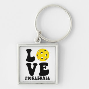Love Pickleball Retro Keychain