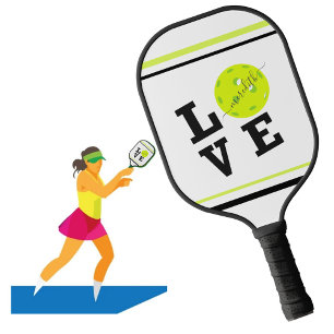 Love Pickleball Script First Name Paddle