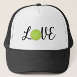 Love pickleball script trucker hat<br><div class="desc">Love Pickleball with a pickleball as the O</div>