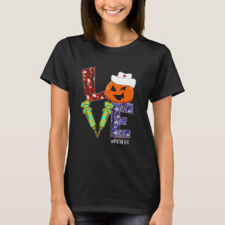 Love PICU Nurse Life Nurse Halloween Scary Pumpkin T-Shirt