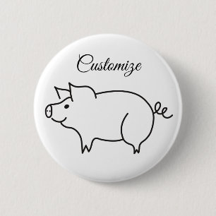 Love Pig Animal Thunder_Cove Button