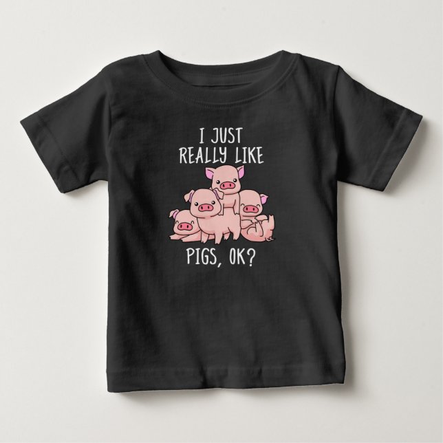 Love Pig Gift Women Pig Gifts Swine Cute Pig Baby T-Shirt (Front)