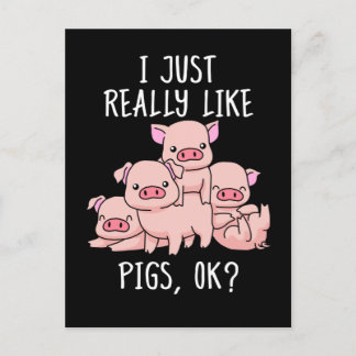Love Pig Gift Women Pig Gifts Swine Cute Pig Postcard