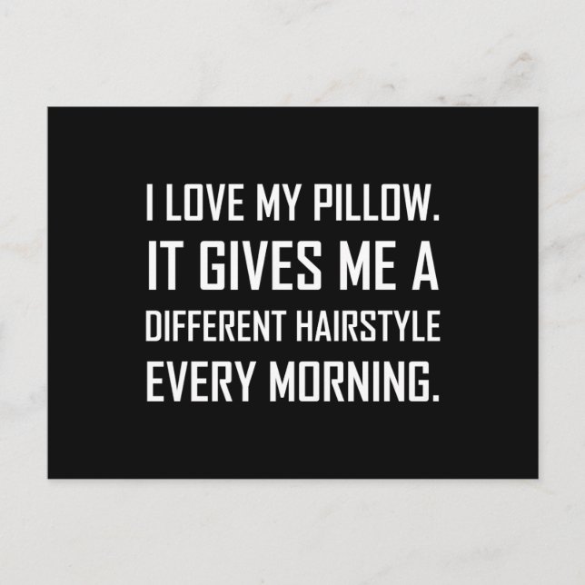 Love Pillow Different Hairstyle Funny Postcard (Front)