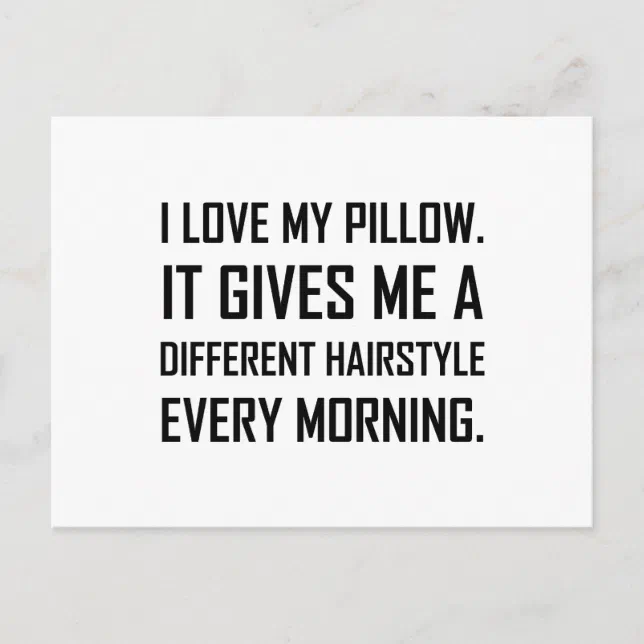 Love Pillow Different Hairstyle Funny Postcard Zazzle