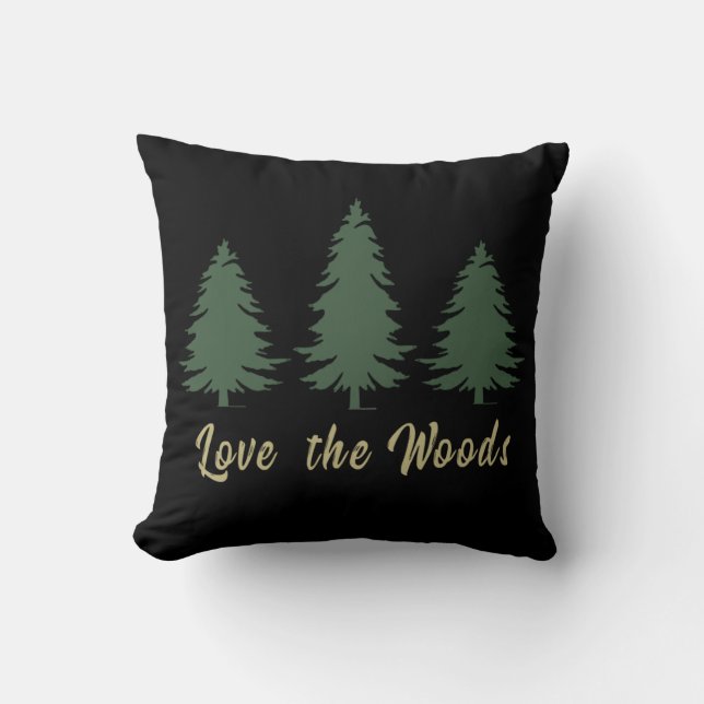 Love pine trees woods throw pillow (Front)