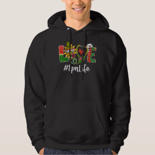 Love Pineapple Stethoscope Watermelon Lpn Life Sum Hoodie