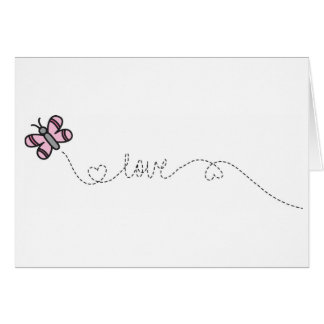 love pink butterfly cards