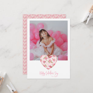 Love Pink Coquette Heart Photo Valentines Day Invitation