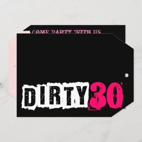 Love Pink Dirty 30 30th Personalize Birthday Party Invitation