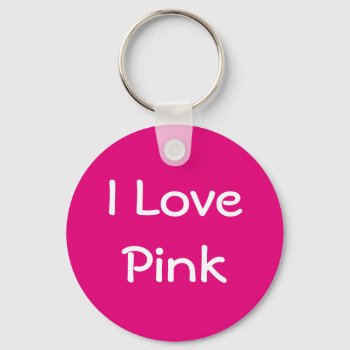 Love Pink Girly Keychain by stdjura at Zazzle