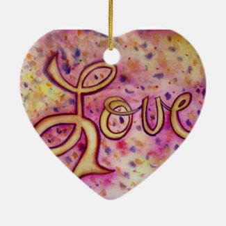 Love Pink Glamorous Art Painting Ornament