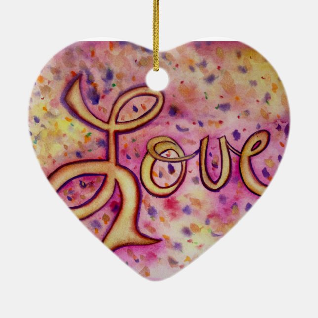 Love Pink Glamorous Art Painting Ornament (Back)