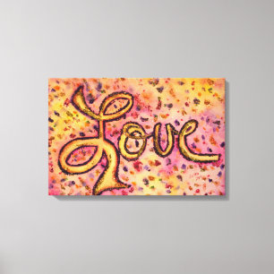 Love Pink Glamorous Glitter Painting Canvas Print