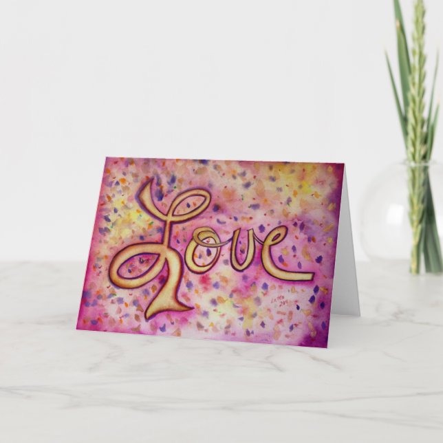 Love Pink Glamorous Greeting Card or Note Cards (Front)