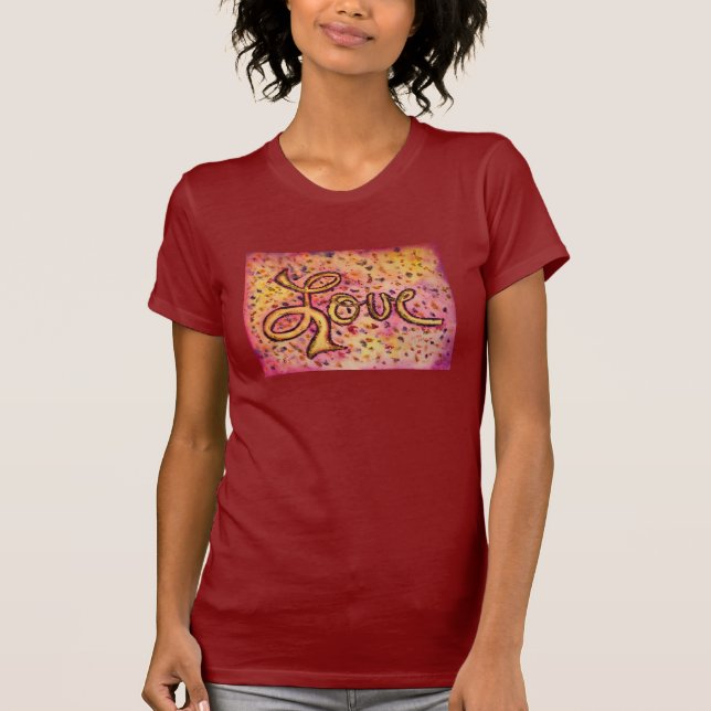 Love Pink Glamorous Inspirational Art Tee Shirt (Front)