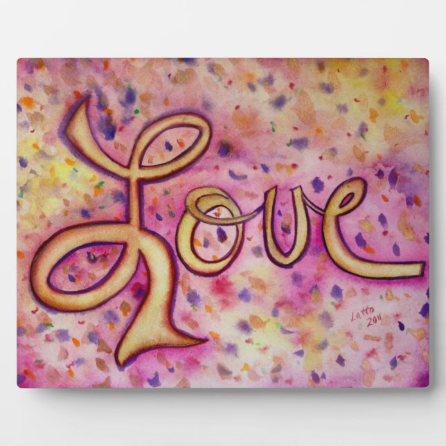 Love Pink Glamorous Painting Poem Plaque (Front)