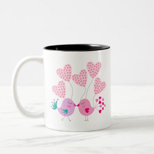 Love pink heart Bird Mug