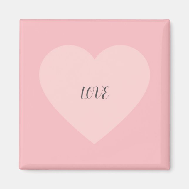 Love Pink Heart Minimalist Design Magnet (Front)