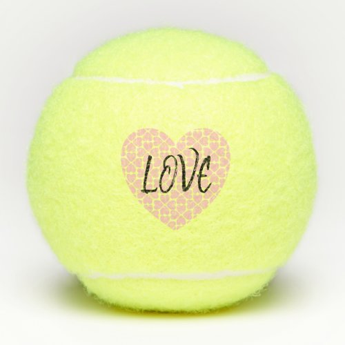 LOVE Pink Heart Tennis Balls