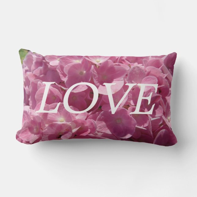 lOVE pink hydrangea  inspiration pillow (Front)