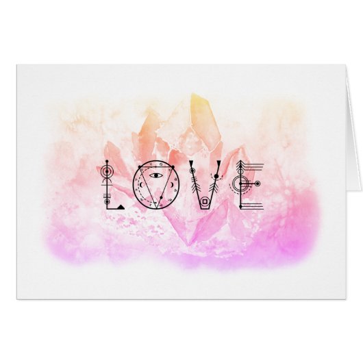 *~* LOVE Pink  Lavender Crystal Cards (Front Horizontal)