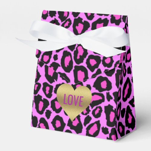 Love Pink  Leopard Celebration Shower Party Favor Boxes