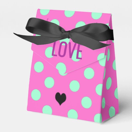 Love Pink  Mint Polka Dots Bridal Shower Party Favor Boxes