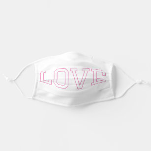 Love Pink on White Adult Cloth Face Mask